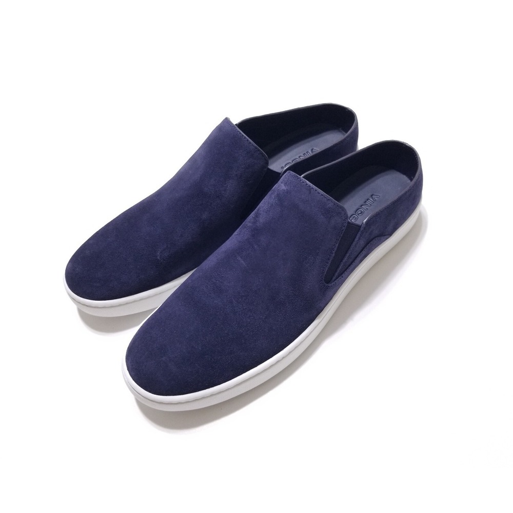 Vince Verrell Suede Slide Mule Sneaker Deep Blue Navy‎ NIB Size 5 5.5 6 9